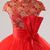 Red Tulle Cap Sleeve High Neck Quinceanera Dress