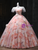 Strapless Print Tulle Quinceanera Dress