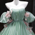 Green Tulle Strapless Appliques Quinceanera Dress
