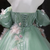 Green Tulle Strapless Appliques Quinceanera Dress