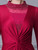 Burgundy Pleats Beading Mother Of The Bride Dress