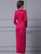 Burgundy Pleats Beading Mother Of The Bride Dress