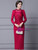 Burgundy Pleats Beading Mother Of The Bride Dress