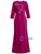 Fuchsia V-neck 3/4 Sleeve Mother Of The Bride Dress
