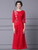 Elegance Red Long Sleeve Beading Mother Of The Bride Dress