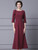 Burgundy Short Sleeve Beading Mother Of The Bride Dress