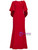 Red V-neck Short Sleeve Beading Flower Mother Of The Bride Dress