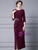 Hot Sale Burgundy Pleats Beading Mother Of The Bride Dress