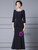High quality Black Short Sleeve Beading Mother Of The Bride Dress