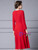 New Red Long Sleeve Flower Mother Of The Bride Dress