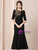 Black Short Sleeve Scoop Neck Sequins Mother of the Bride Dress