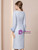 Light Blue Long Sleeve Beading Mother of the Bride Dress