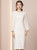 Beige Long Sleeve Beading Mother of the Bride Dress