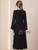 Black Long Sleeve Beading Bow Mother of the Bride Dress