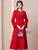 Red Long Sleeve Beading Bow Mother of the Bride Dress