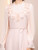 Pink Long Sleeve 3D Flower Mother of the Bride Dress