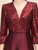 New Burgundy Satin Sequins Short Sleeve Mother of the Bride Dress