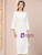 Long Sleeve Beading Bow Mother of the Bride Dress