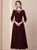 Dark Burgundy Short Sleeve Mother of the Bride Dress