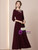 Dark Burgundy Short Sleeve Mother of the Bride Dress