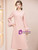 Pink Long Sleeve Mother of the Bride Dress