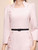 Pink Long Sleeve Tea Length Mother of the Bride Dress