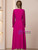 Exciting Fuchsia Long Sleeve Beading Mother of the Bride Dress