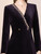 Dark Purple Velvet Long Sleeve Beading Mother of the Bride Dress