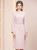 Beautiful Pink Long Sleeve Beading Mother of the Bride Dress