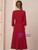 Burgundy Short Sleeve V-neck Mother of the Bride Dress