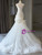 White Mermaid Tulle Strapless Pleats Wedding Dress