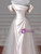 Ivory Satin Off the Shoulder Pleats Beading Wedding Dress