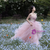 Pink Tulle Strapless 3D Flower Prom Dress