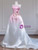 Pink Gradient Satin 3D Flower Prom Dress