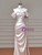 Mermaid Satin Off the Shoulder Pleats Wedding Dress