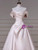 Light Pink Satin Appliques Wedding Dress