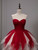 Red Tulle Strapless Prom Dress