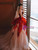 Red Tulle Strapless Prom Dress