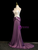 Purple Mermaid Strapless Print Prom Dress