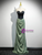 Green Satin Off the Shoulder Pleats Prom Dress