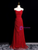 Red Off the Shoulder Pleats Prom Dress