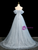 Blue Tulle Sequins Off the Shoulder 3D Prom Dress