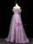 Purple Tulle Off the Shoulder Flower Prom Dress