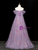 Purple Tulle Off the Shoulder Flower Prom Dress