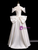 White Satin Off the Shoulder Wedding Dress