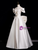 White Satin Off the Shoulder Wedding Dress