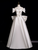 White Satin Off the Shoulder Wedding Dress