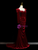Burgundy Velvet Long Sleeve Pleats Prom Dress