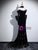 Black Mermaid Velvet Off the Shoulder Prom Dress
