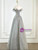 Gray Tulle Off the Shoulder Sequins Prom Dress